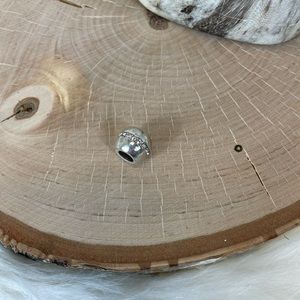 Brighton Glimmer Crystals Hammered Silver Charm Spacer Bead